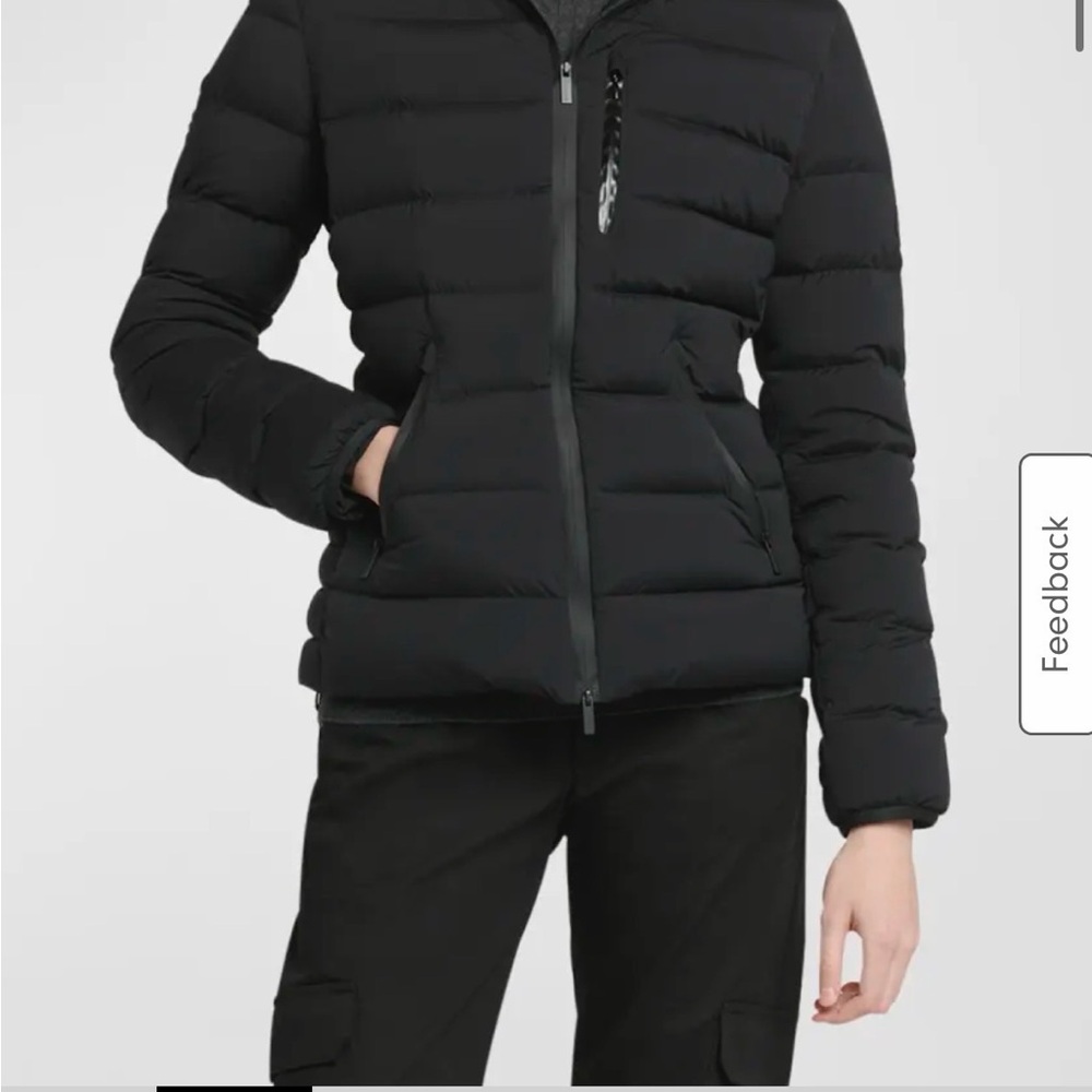 Women’s Herbe Moncler Black Hooded Puffer Jacket size Moncler 2 - Picture 4 of 12